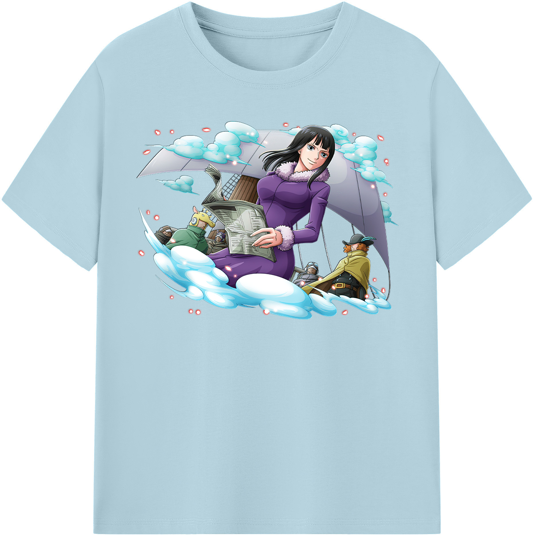 ワンピース ニコ・ロビン ONE PIECE Nico Robin 綿100％半袖Tシャツ（フロントプリント）